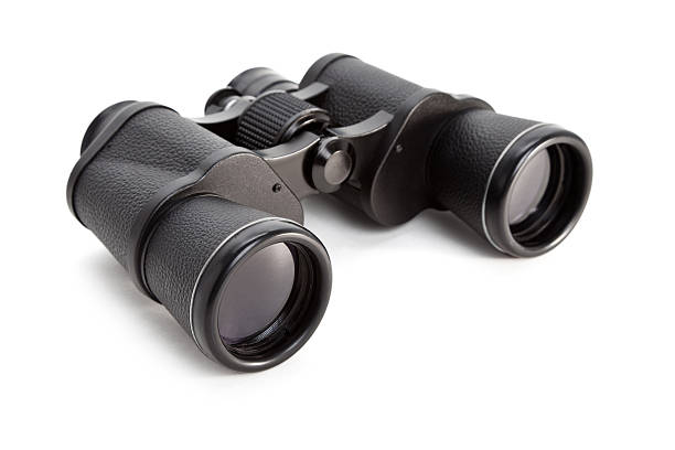 black binoculars with white background